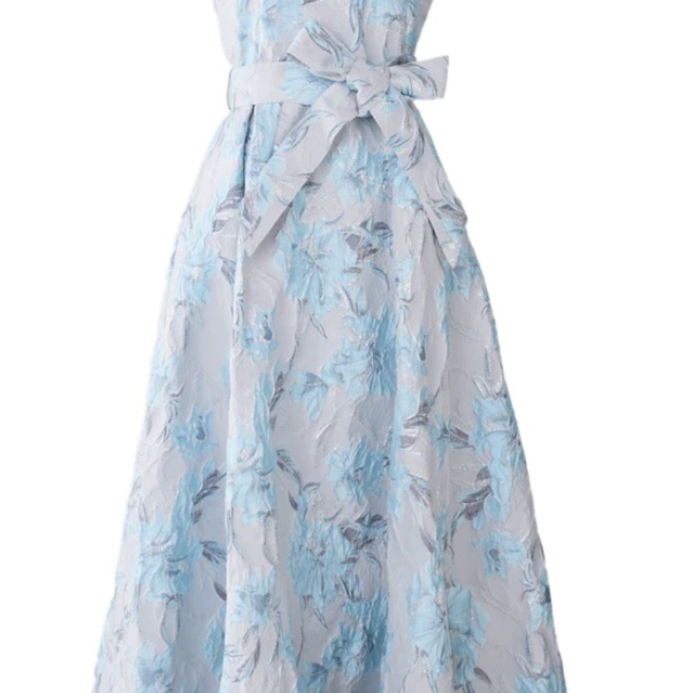 Elegant White and Gray Halter Maxi Dress Special Occasion, Mother /  Bride NWT